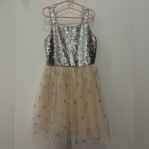 Silver Sequin Girl Dress